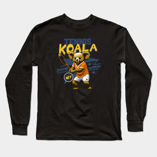 Tennis Koala bear game set match Long Sleeve T-Shirt by Graffik-Peeps